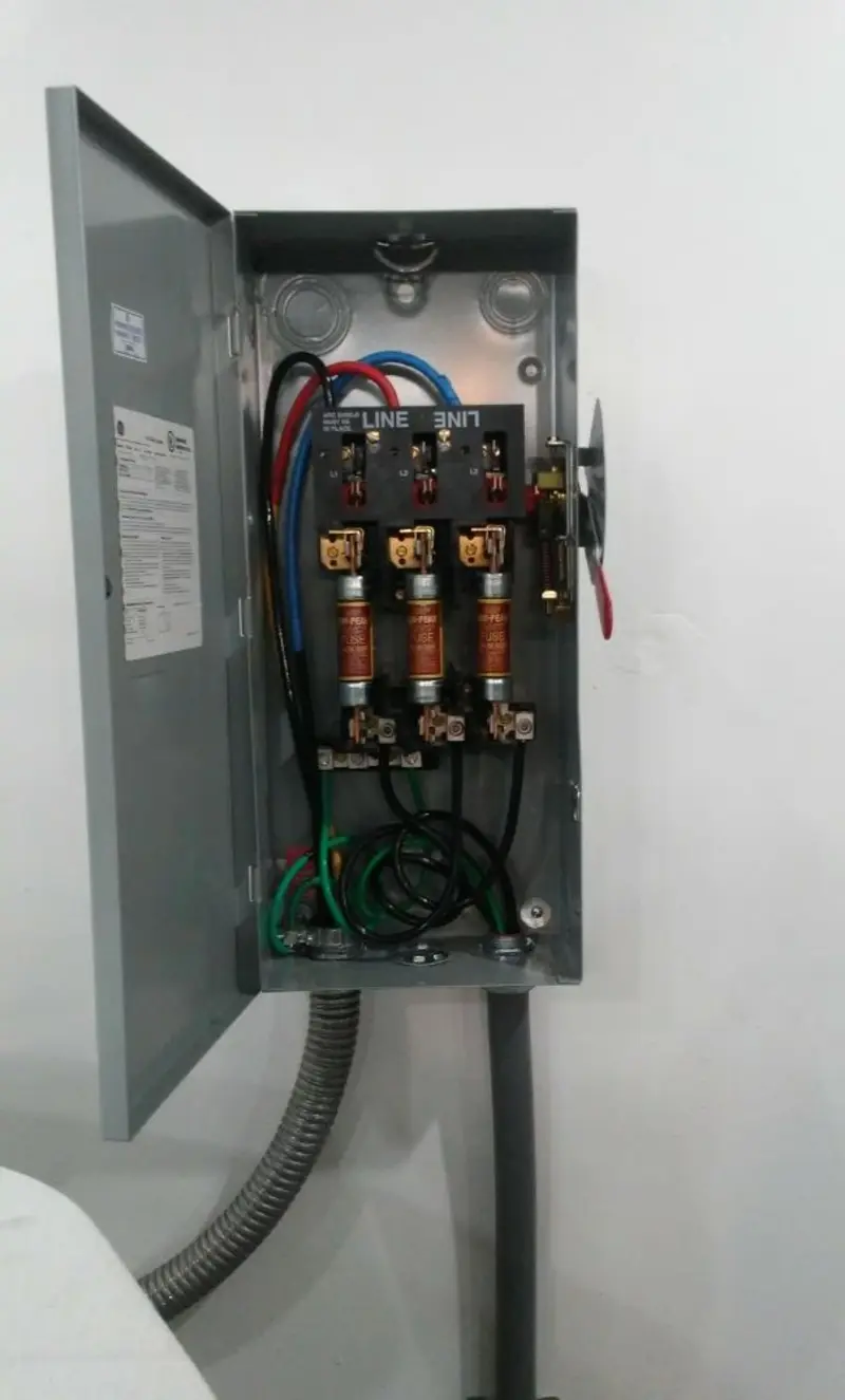 Three-phase disconnect switch installed for Smoke Detector Installation in Little Compton